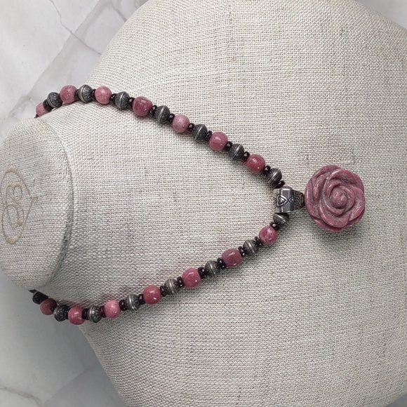 Carolyn Pollack Relios Rhodonite/Sterling Silver Necklace - Picture 2 of 7